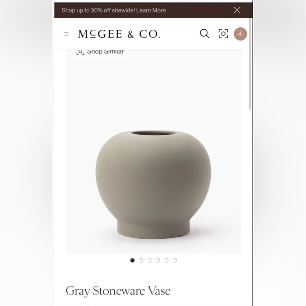 Studio Mcgee Gray Stoneware Vase